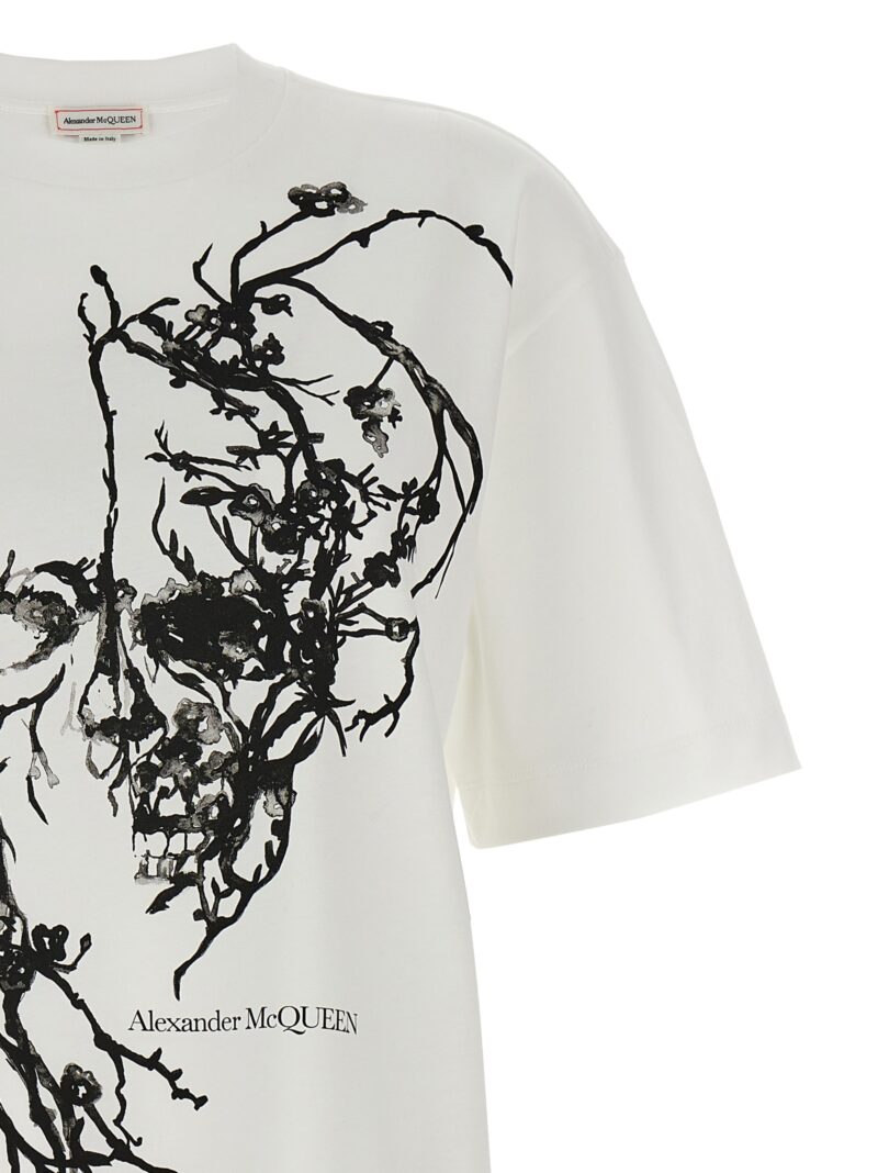 'Cherry Blossom' T-shirt Woman ALEXANDER MCQUEEN White/Black