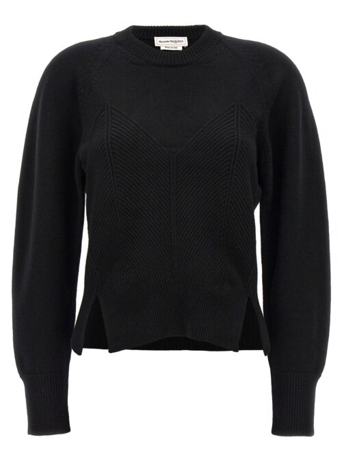 'Chevron Corset' sweater ALEXANDER MCQUEEN Black