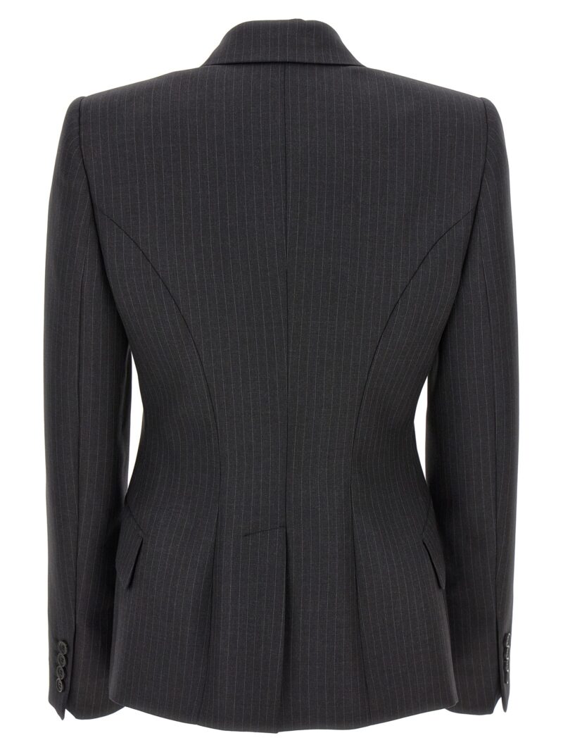 Pinstriped single-breasted blazer 798500QJAEI1124 ALEXANDER MCQUEEN Gray