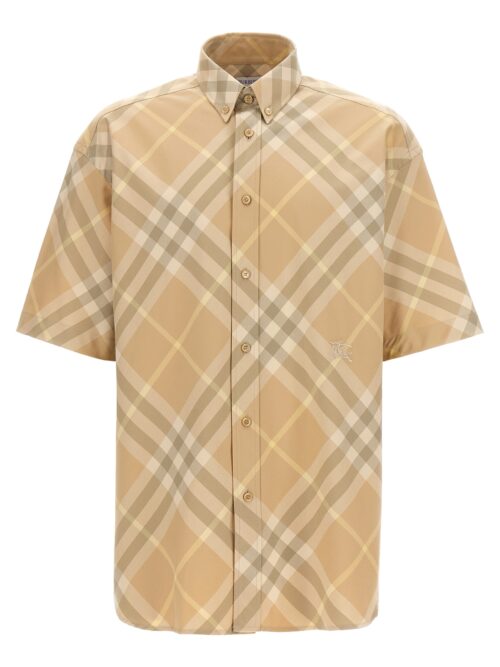 Check shirt with logo embroidery BURBERRY Beige