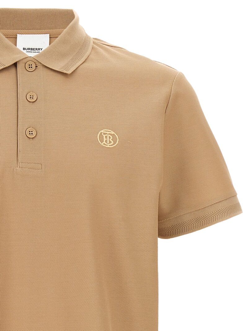 Logo embroidery polo shirt Man BURBERRY Beige