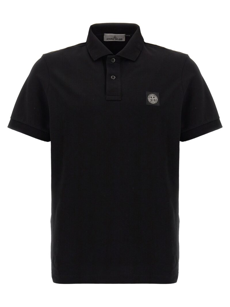 Logo patch polo shirt STONE ISLAND Black