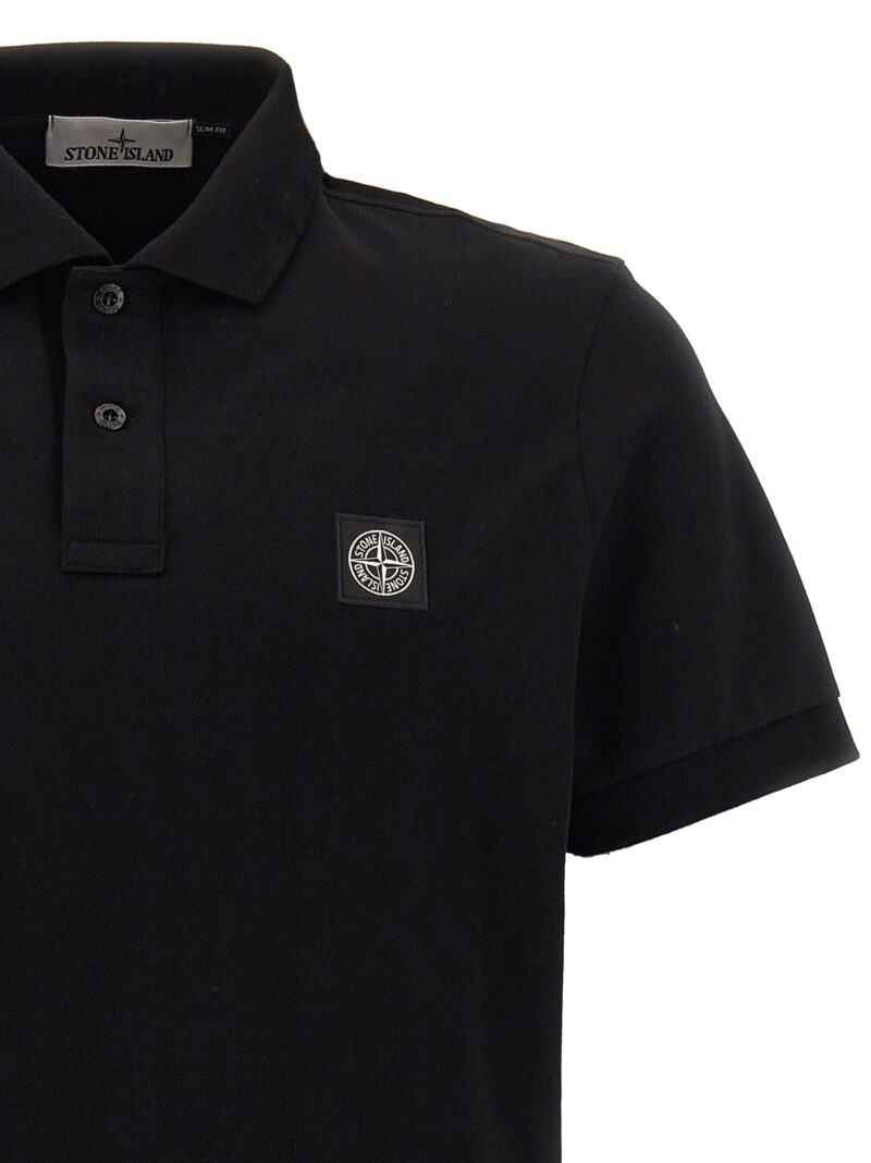 Logo patch polo shirt Man STONE ISLAND Black