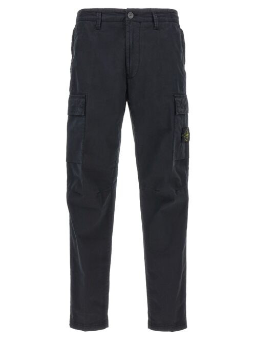 Logo patch cargo pants STONE ISLAND Blue