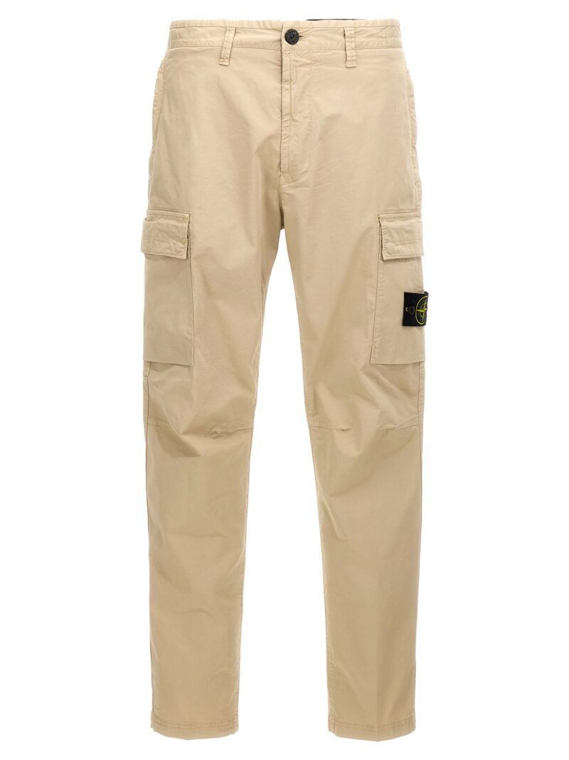 Logo patch cargo pants STONE ISLAND Beige