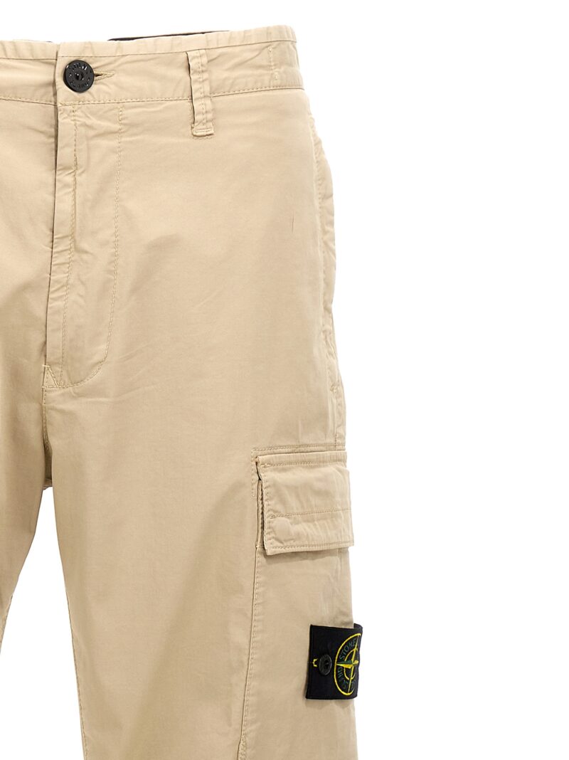 Logo patch cargo pants Man STONE ISLAND Beige