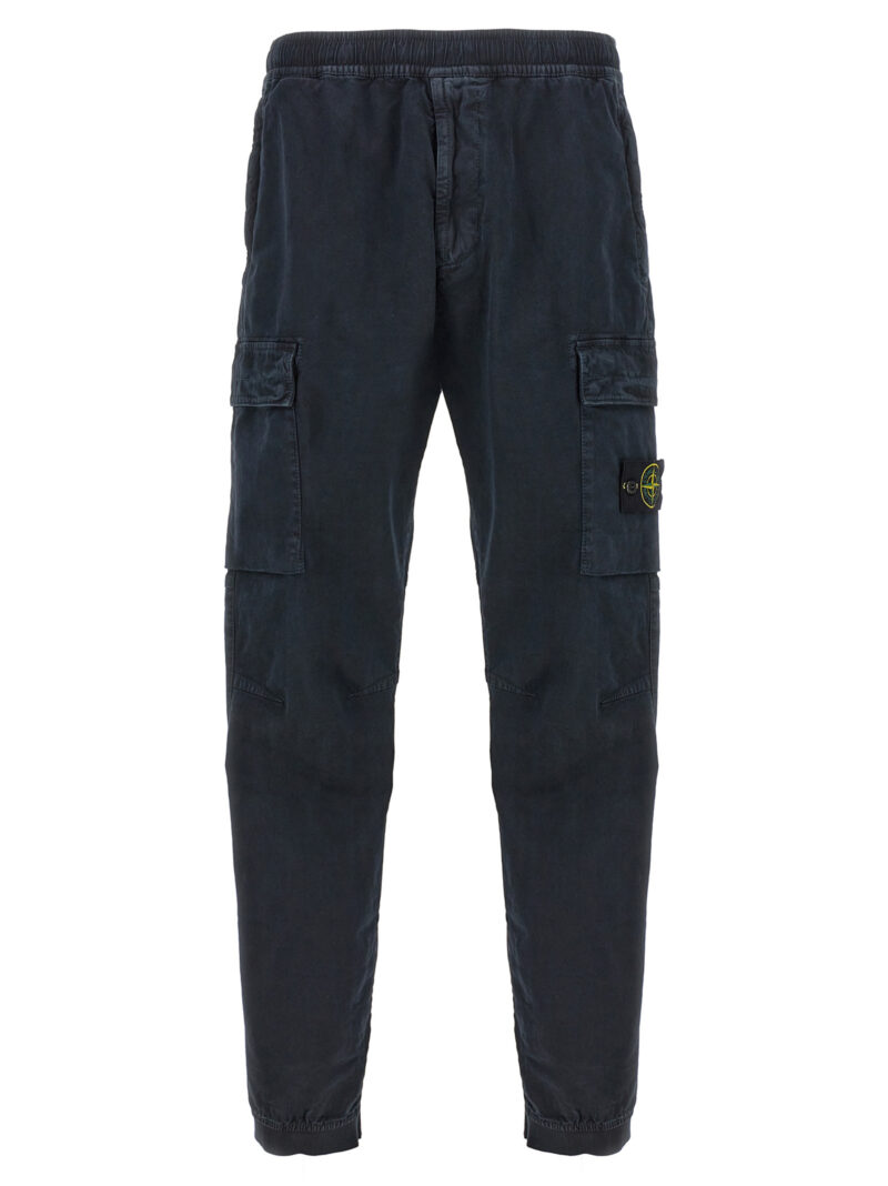 Logo patch cargo pants STONE ISLAND Blue