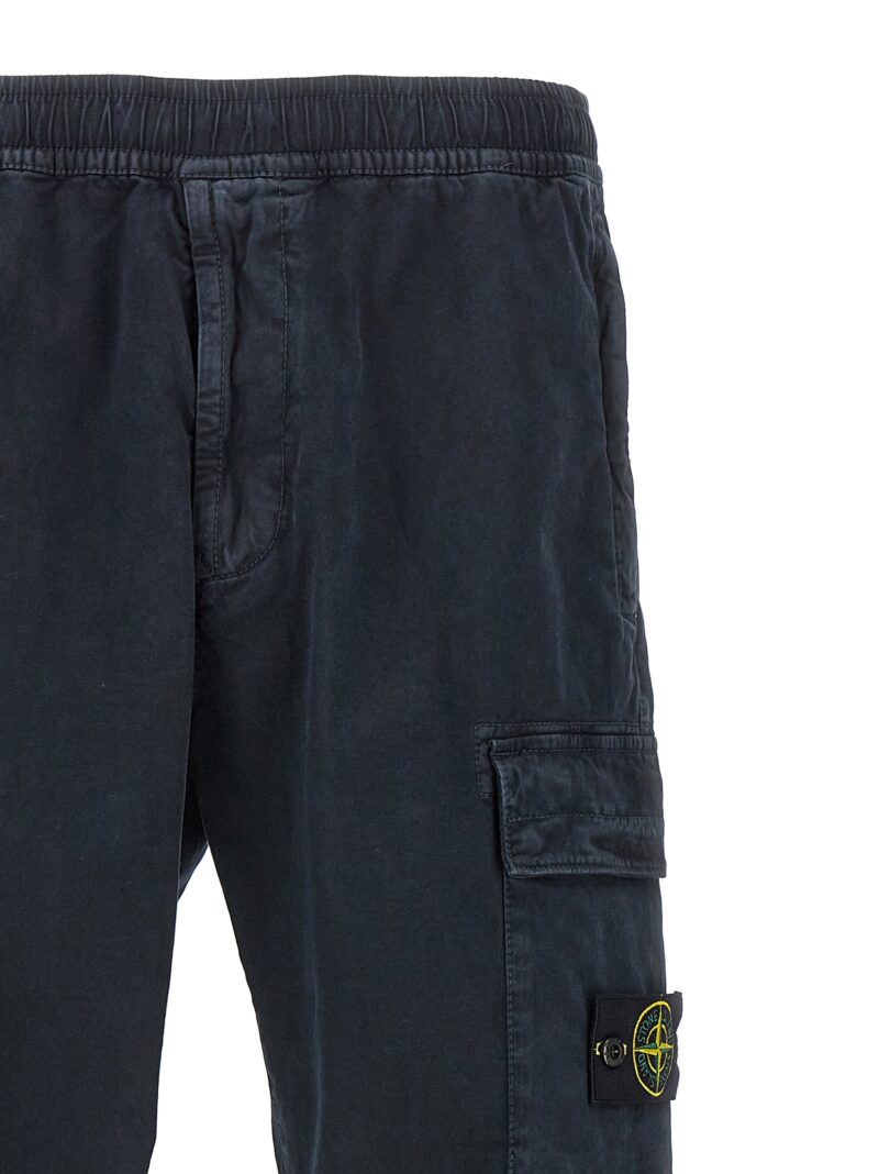 Logo patch cargo pants Man STONE ISLAND Blue