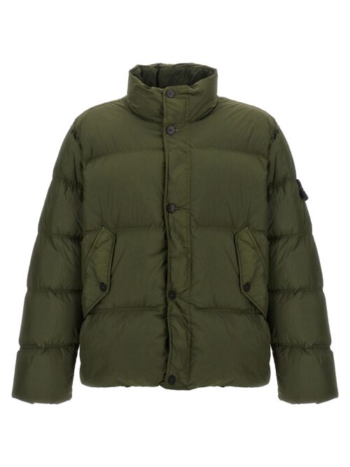 'Garment Dyed Crinkle Reps R-NY Down' down jacket STONE ISLAND Green