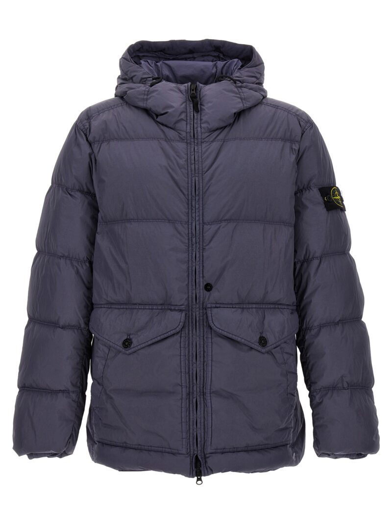 'Garment Dyed Crinkle Reps R-NY Down' down jacket STONE ISLAND Gray