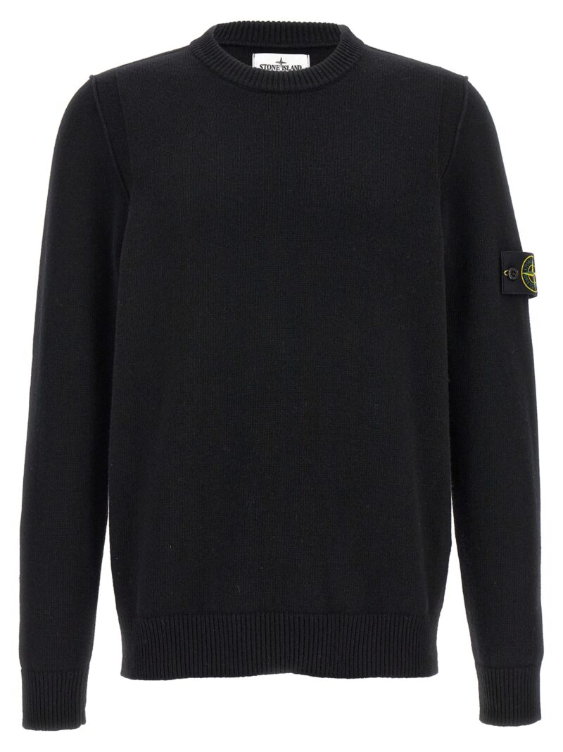 Logo patch sweater STONE ISLAND Black