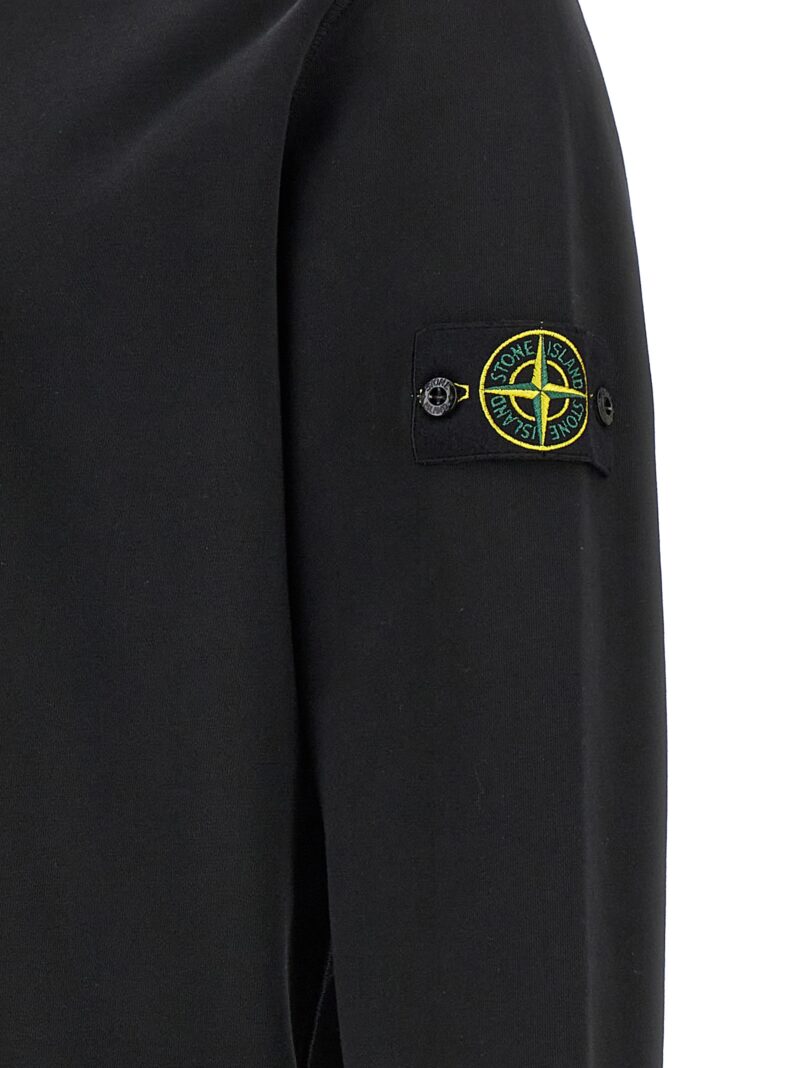 Logo patch sweatshirt 100% cotton STONE ISLAND Black