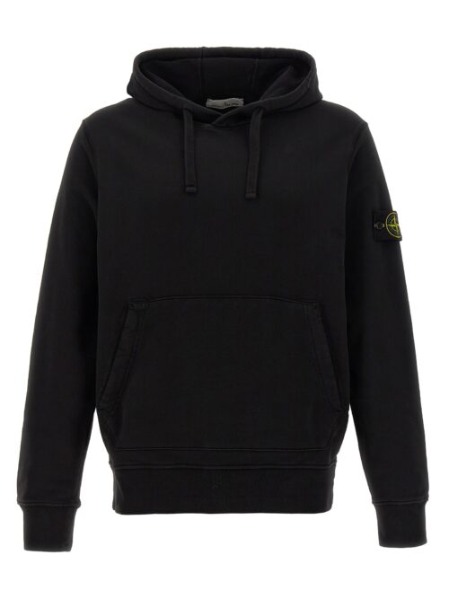 Logo patch hoodie STONE ISLAND Black