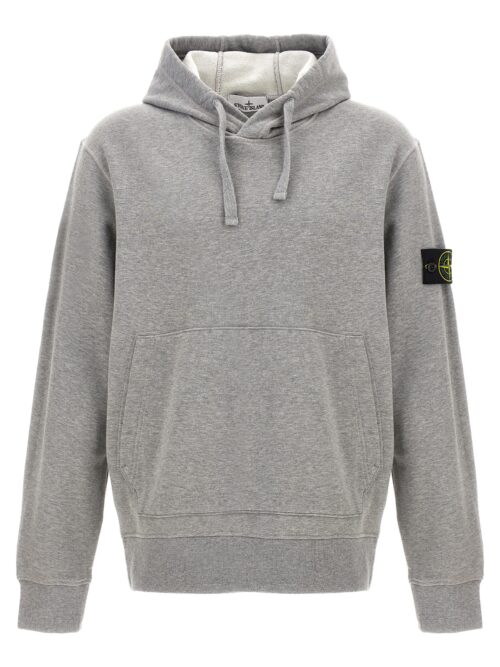 Logo patch hoodie STONE ISLAND Gray