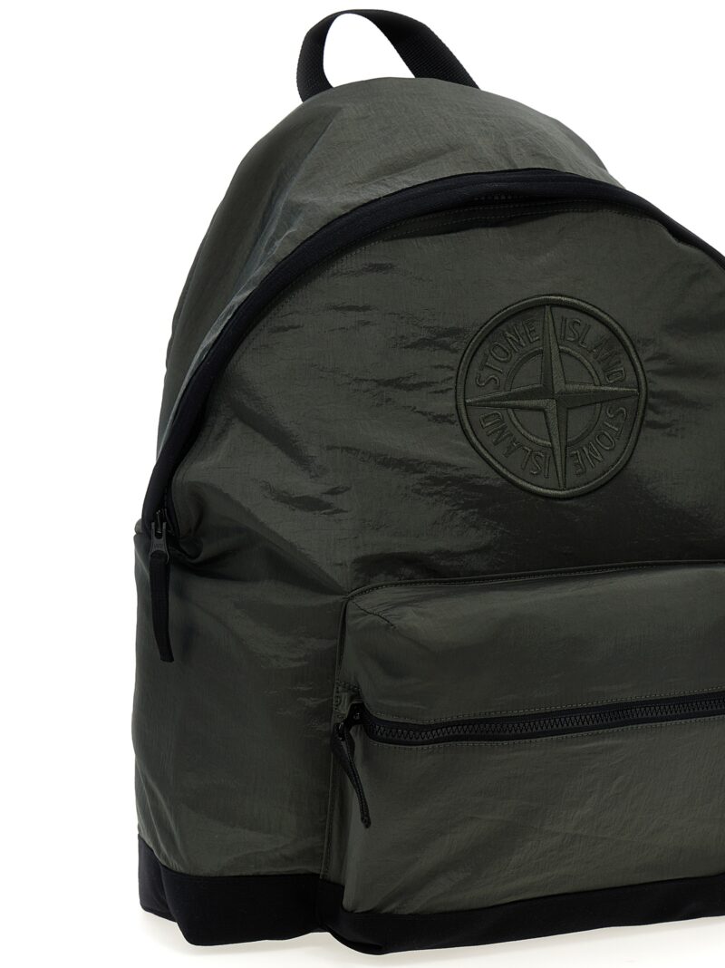 Logo embroidery backpack Man STONE ISLAND Green