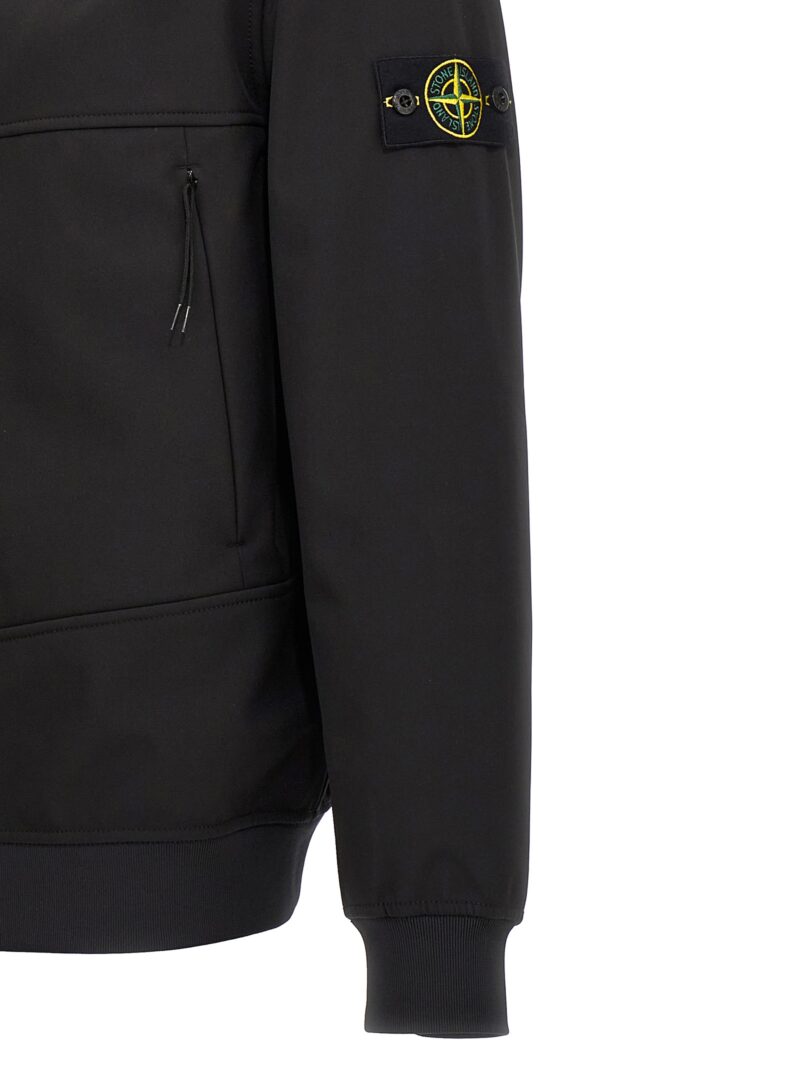 'Soft Shell-R e.dye Technology' jacket 92% polyester 8% elastane STONE ISLAND Black