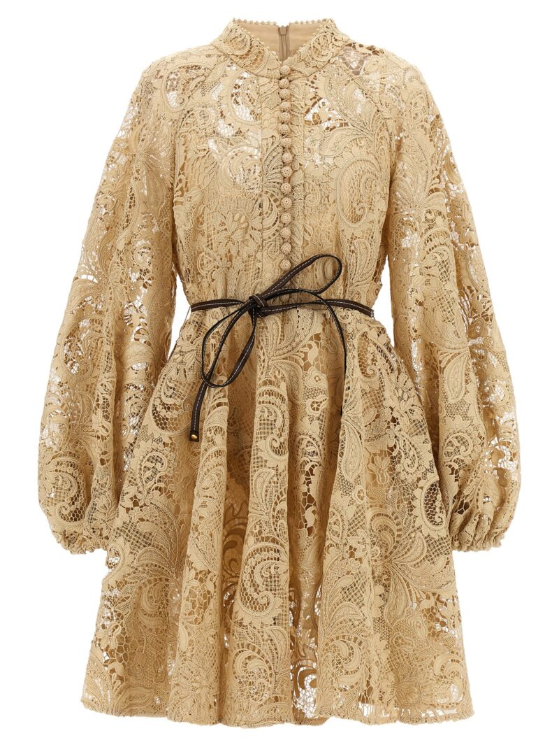 'Waverly Lace Mini' dress ZIMMERMANN Beige