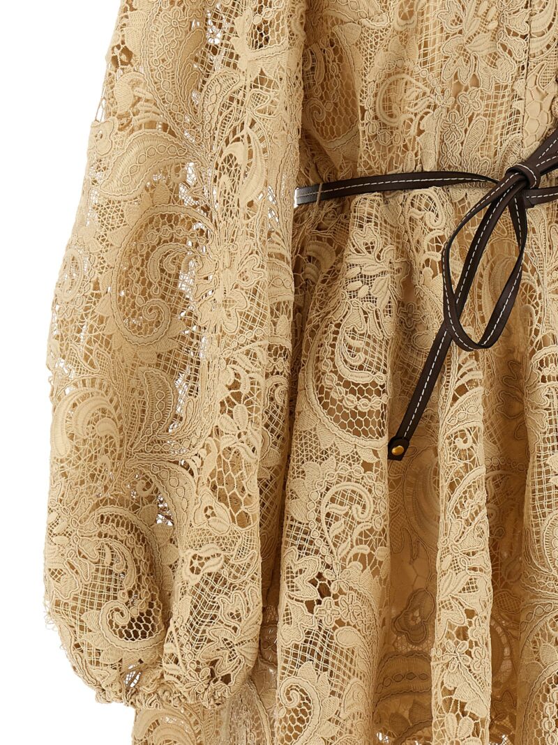 'Waverly Lace Mini' dress 100% polyester ZIMMERMANN Beige