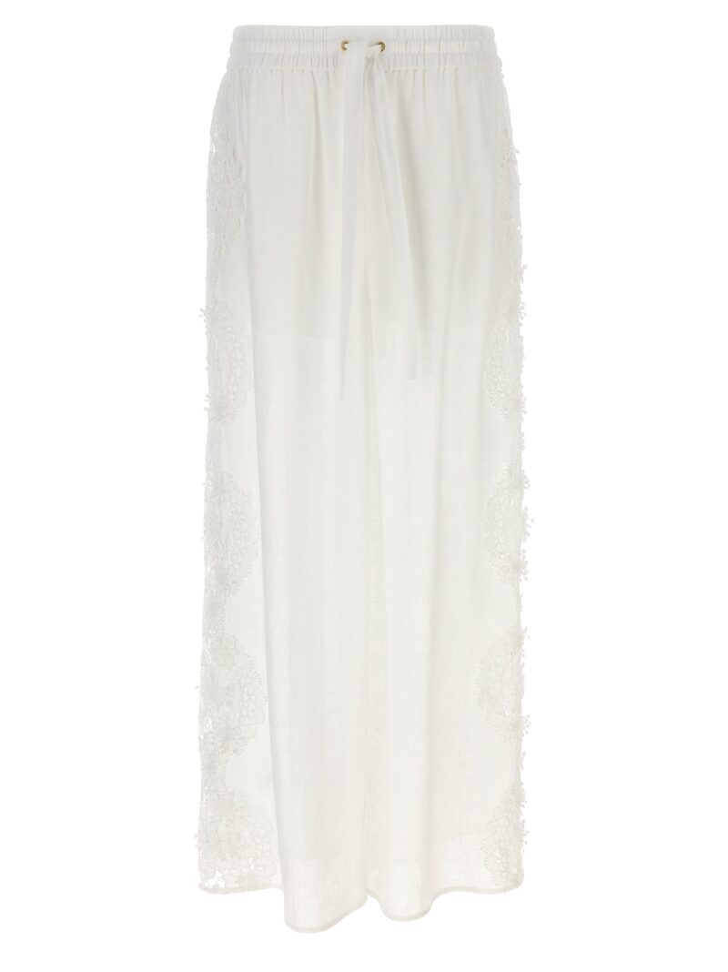 'Halliday Lace Flower' pants ZIMMERMANN White