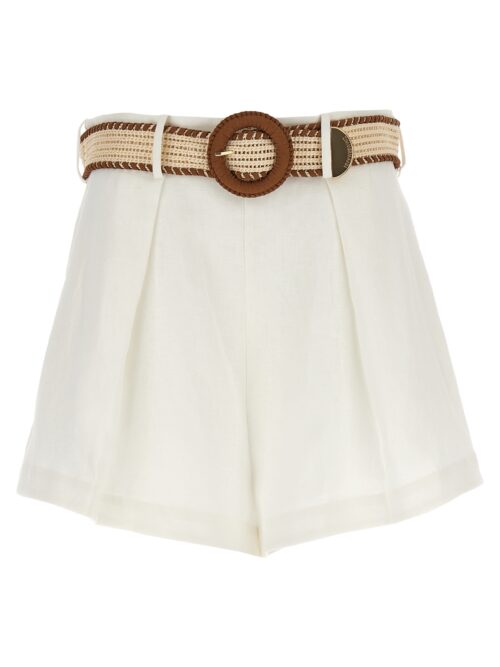 'Halliday Tuck' shorts ZIMMERMANN White