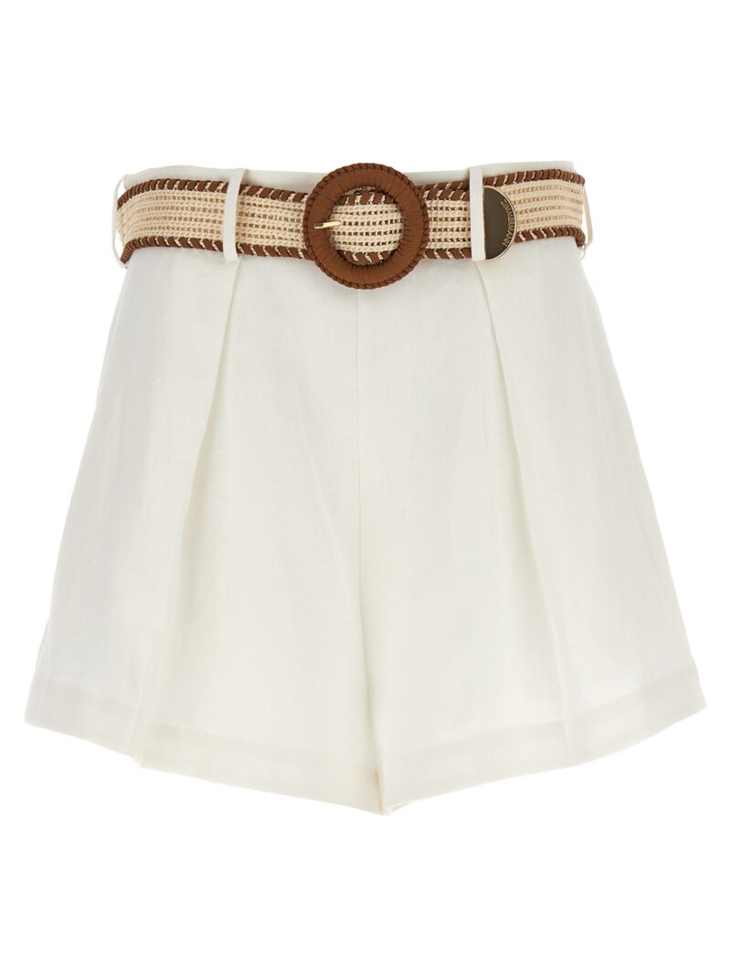 'Halliday Tuck' shorts ZIMMERMANN White