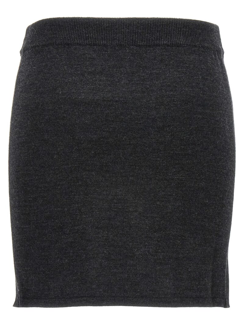 Contrast embroidery skirt A018082064516 MO5CH1NO JEANS Gray