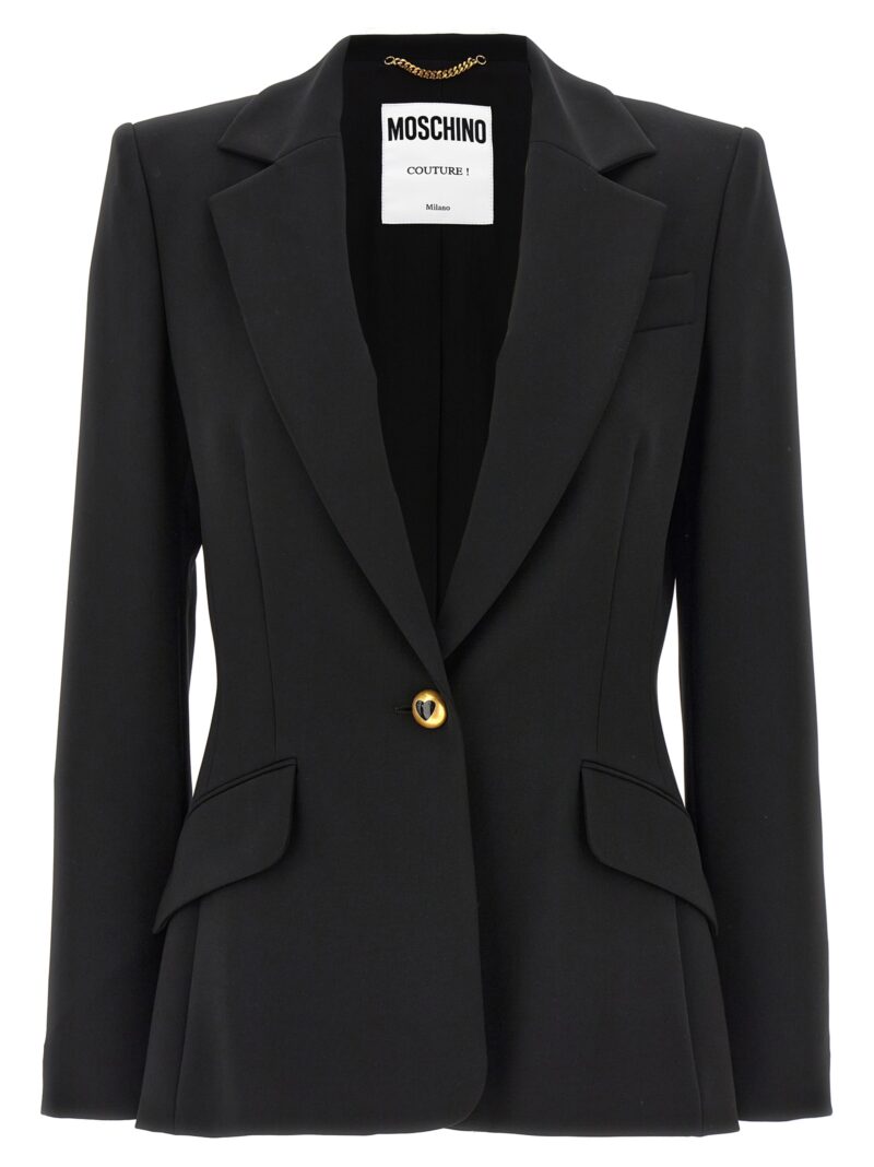 Single-breasted crepe blazer MOSCHINO Black