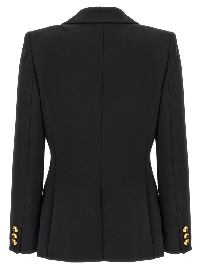 Single-breasted crepe blazer A050855240555 MOSCHINO Black