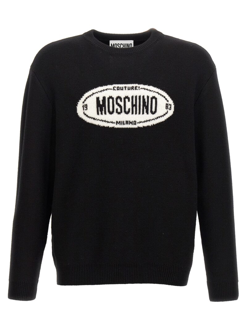 Logo intarsia sweater MOSCHINO White/Black