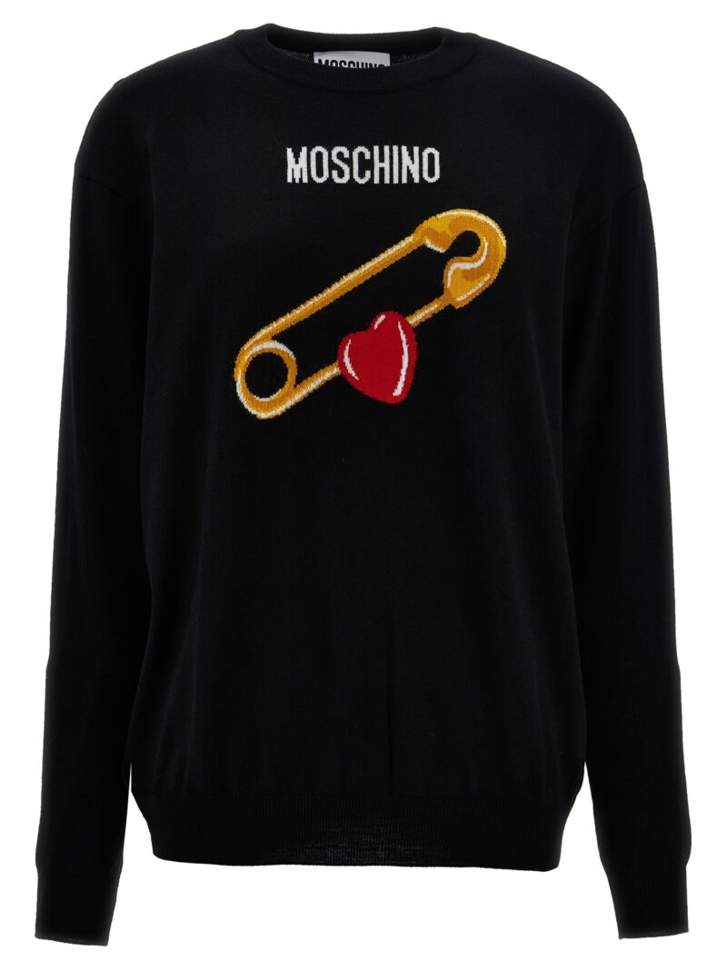 Jacquard design sweater MOSCHINO Black