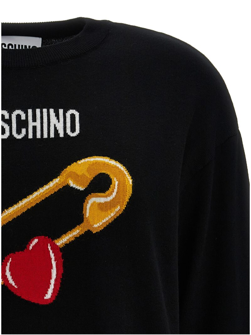 Jacquard design sweater Woman MOSCHINO Black