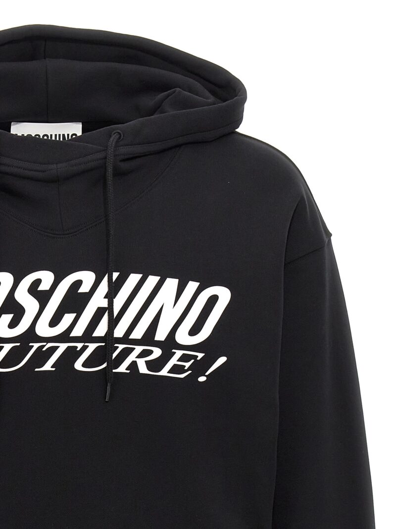 Logo print hoodie Man MOSCHINO White/Black