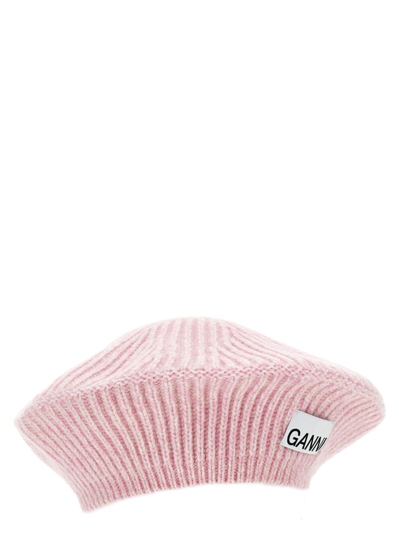 Logo ribbed beanie A4430395 GANNI Pink