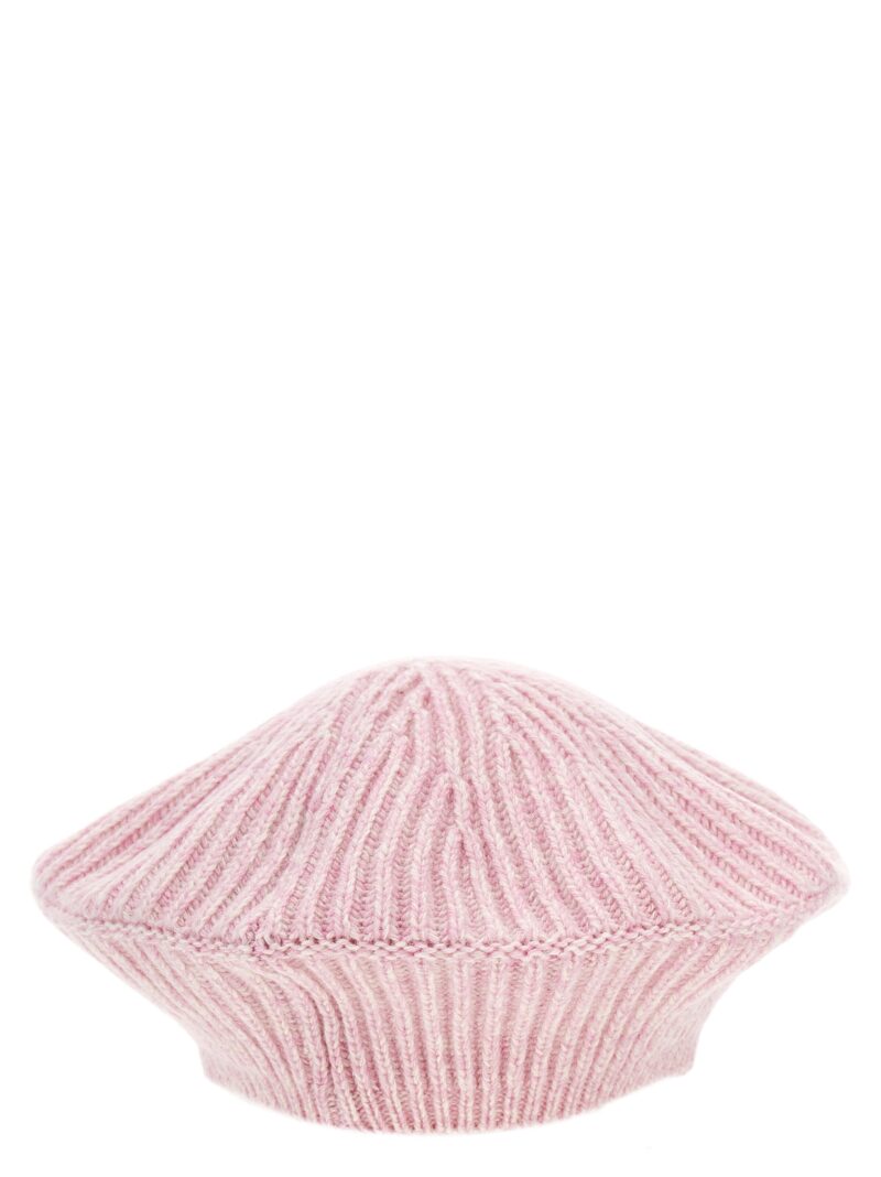 Logo ribbed beanie Woman GANNI Pink