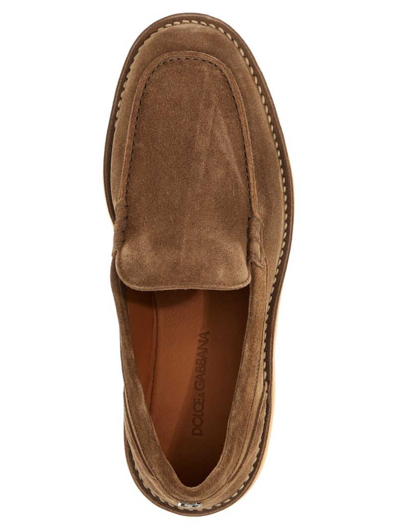 Suede loafers 100% calfskin leather (Bos Taurus) DOLCE & GABBANA Brown