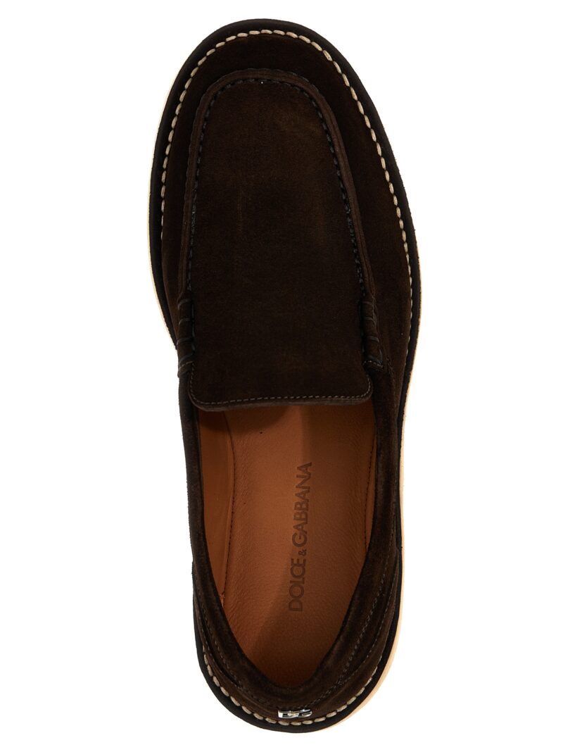 Suede loafers 100% calfskin leather (Bos Taurus) DOLCE & GABBANA Brown