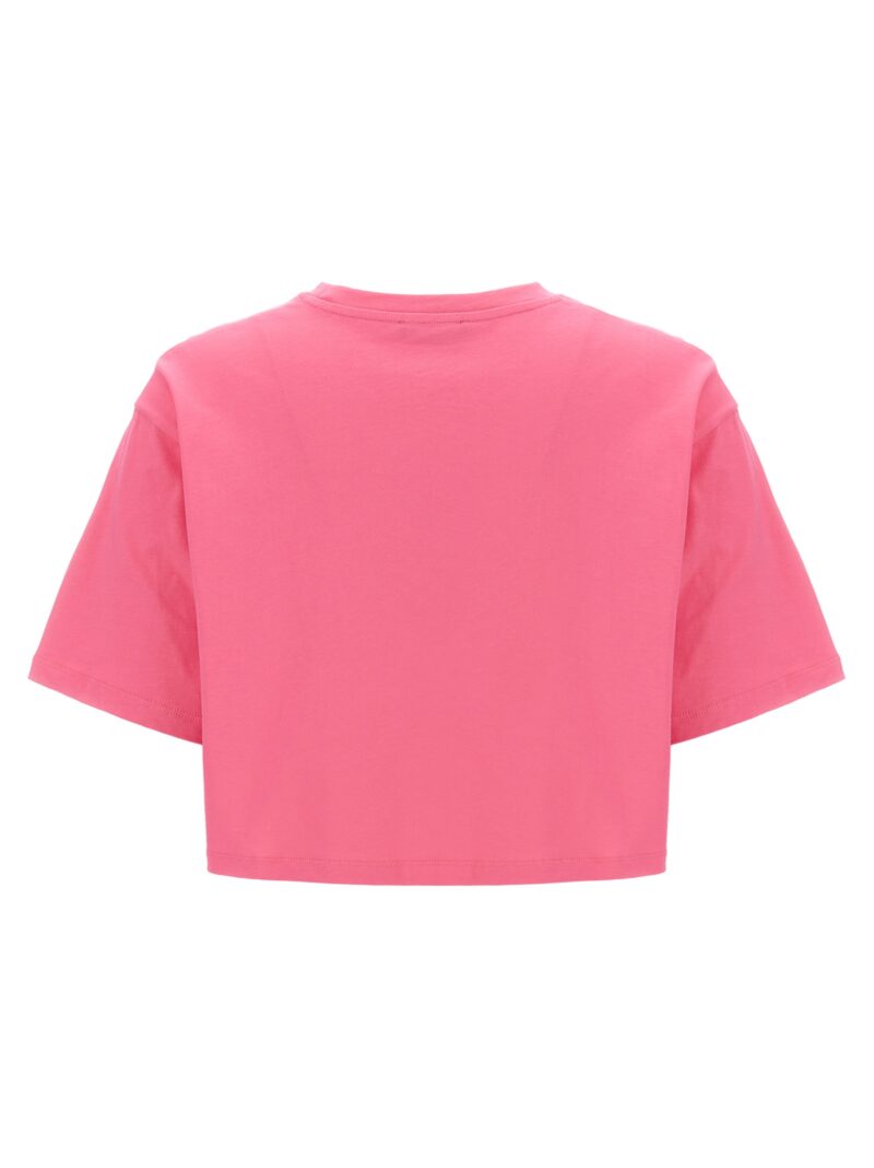 Logo print cropped t-shirt BF1EE020BB02OIR BALMAIN Fuchsia