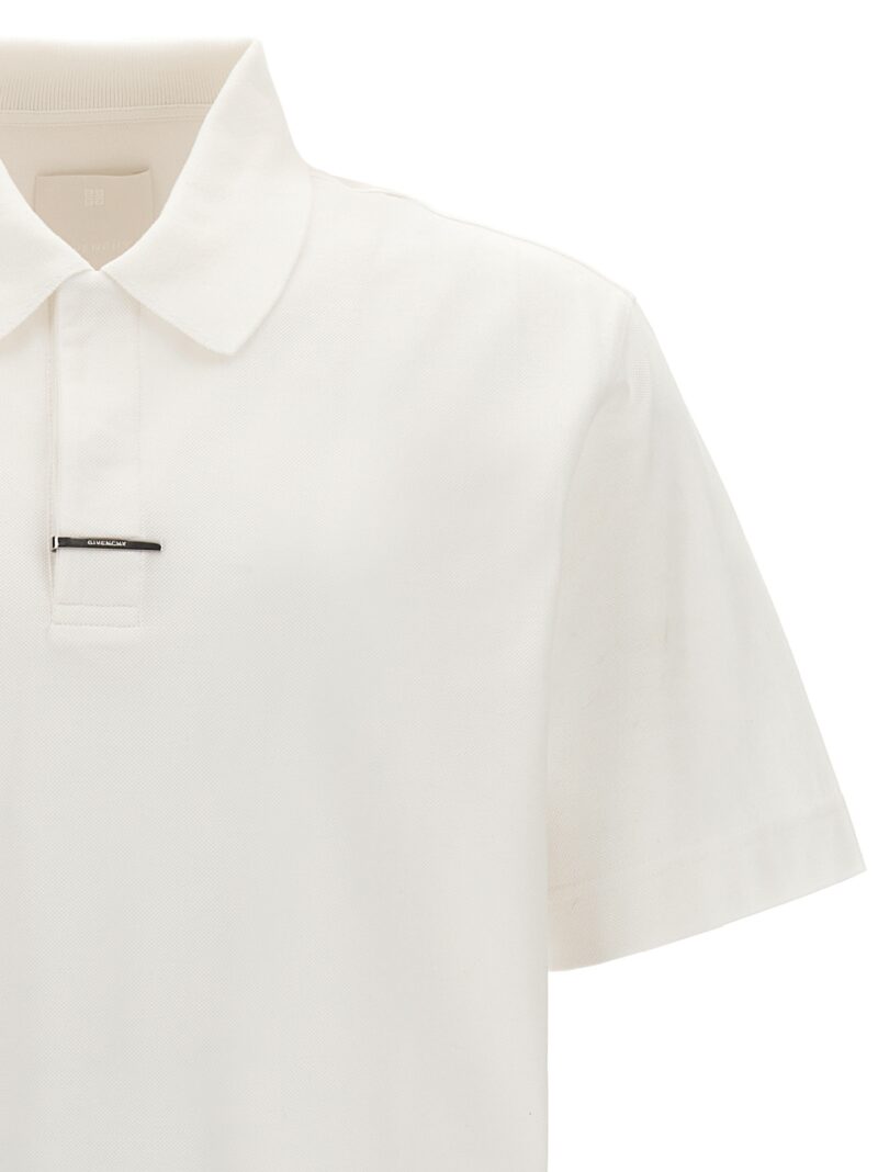 Metal clip polo shirt Man GIVENCHY White