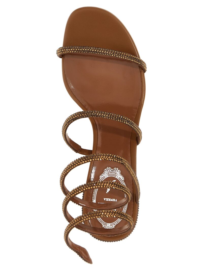 'Cleo' sandals 100% satin RENÉ CAOVILLA Brown