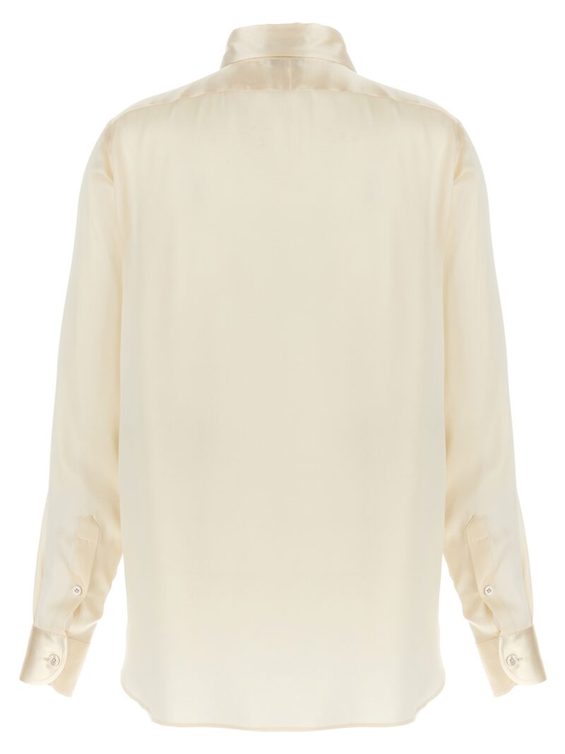 Pleated plastron shirt CA3269FAX1191AW035 TOM FORD White