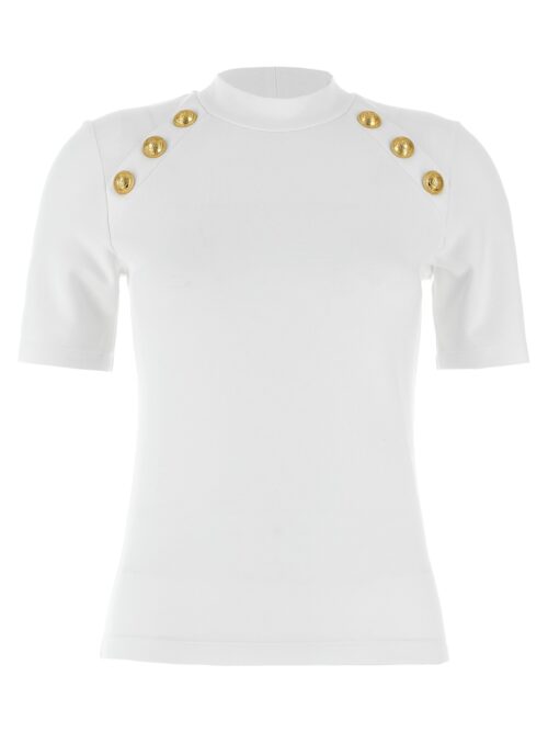 Logo buttons T-shirt BALMAIN White