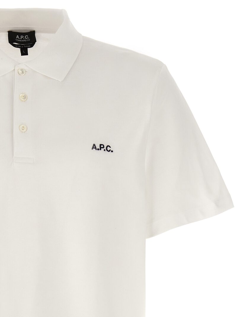 Logo embroidery polo shirt Man A.P.C. White