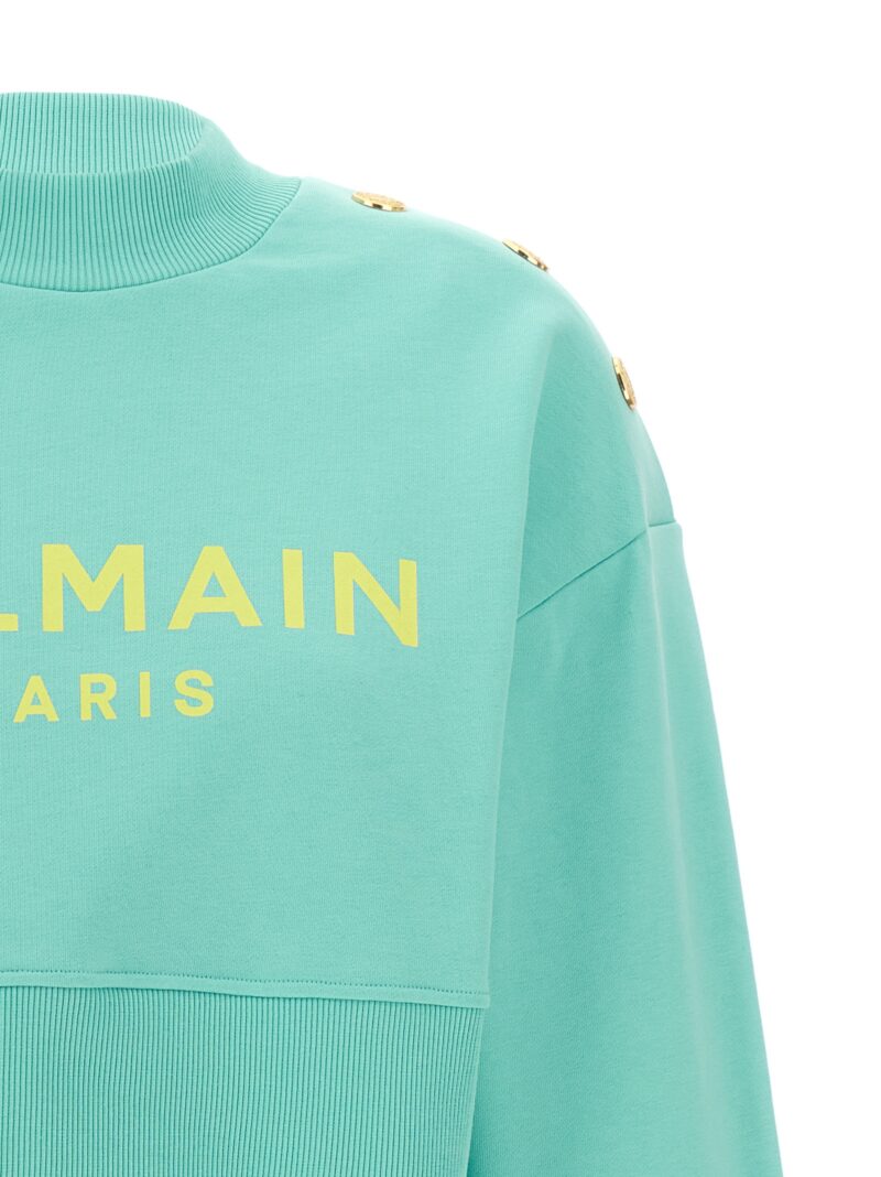 Cropped sweatshirt Woman BALMAIN Light Blue