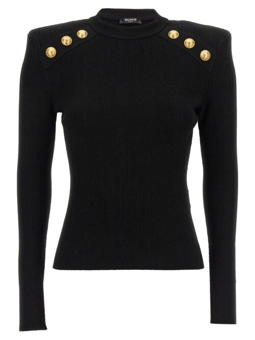 Logo button sweater BALMAIN Black