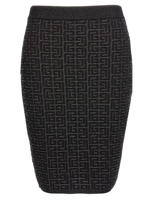 'Monogram' skirt BALMAIN Black