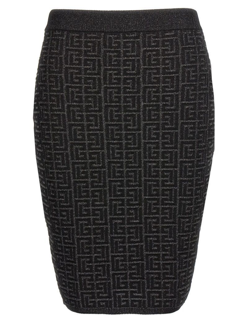 'Monogram' skirt BALMAIN Black