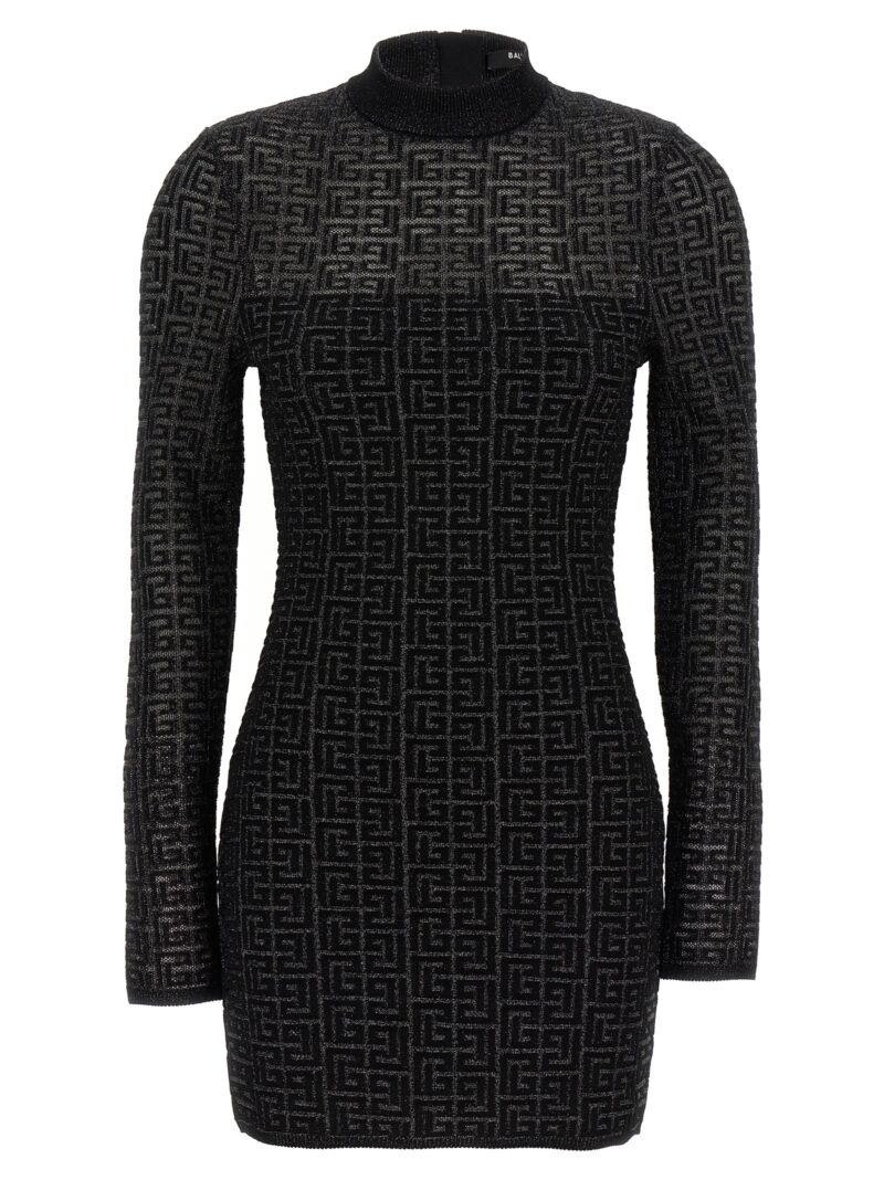 'Monogram' dress BALMAIN Black