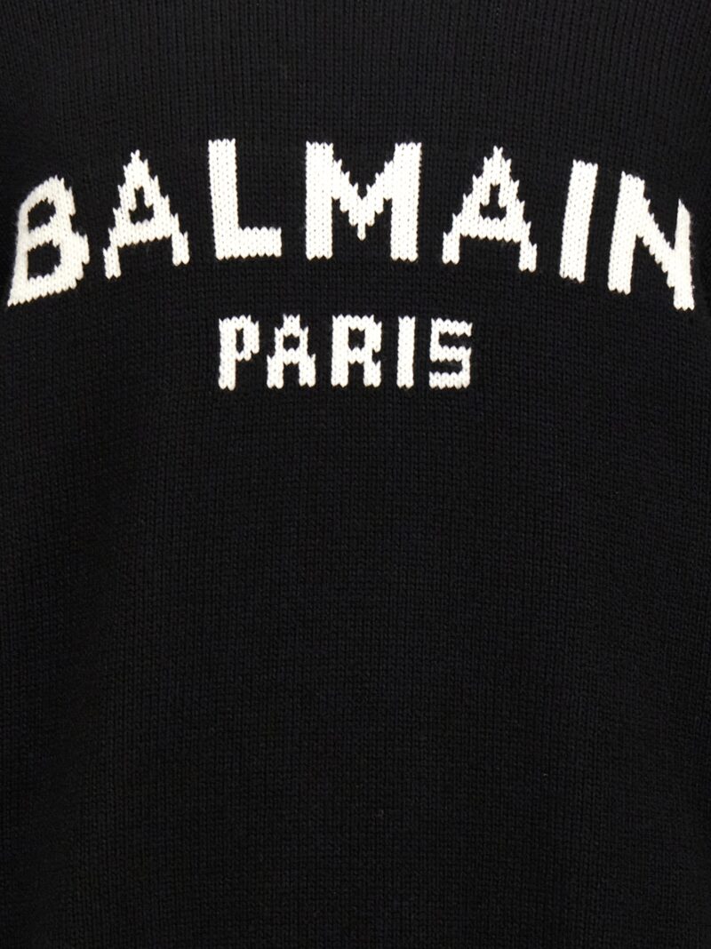 'Logo' sweater 60% merino wool 40% polyamide BALMAIN White/Black