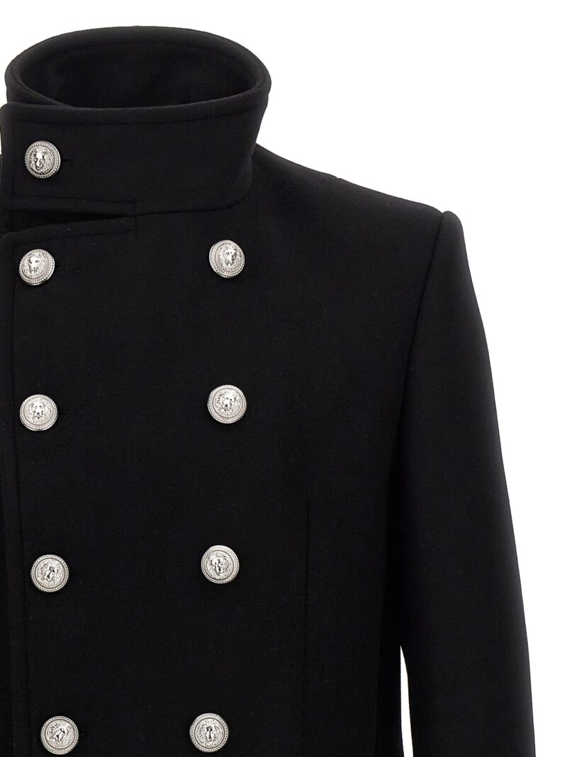 'Officier' Wool Coat Man BALMAIN Black