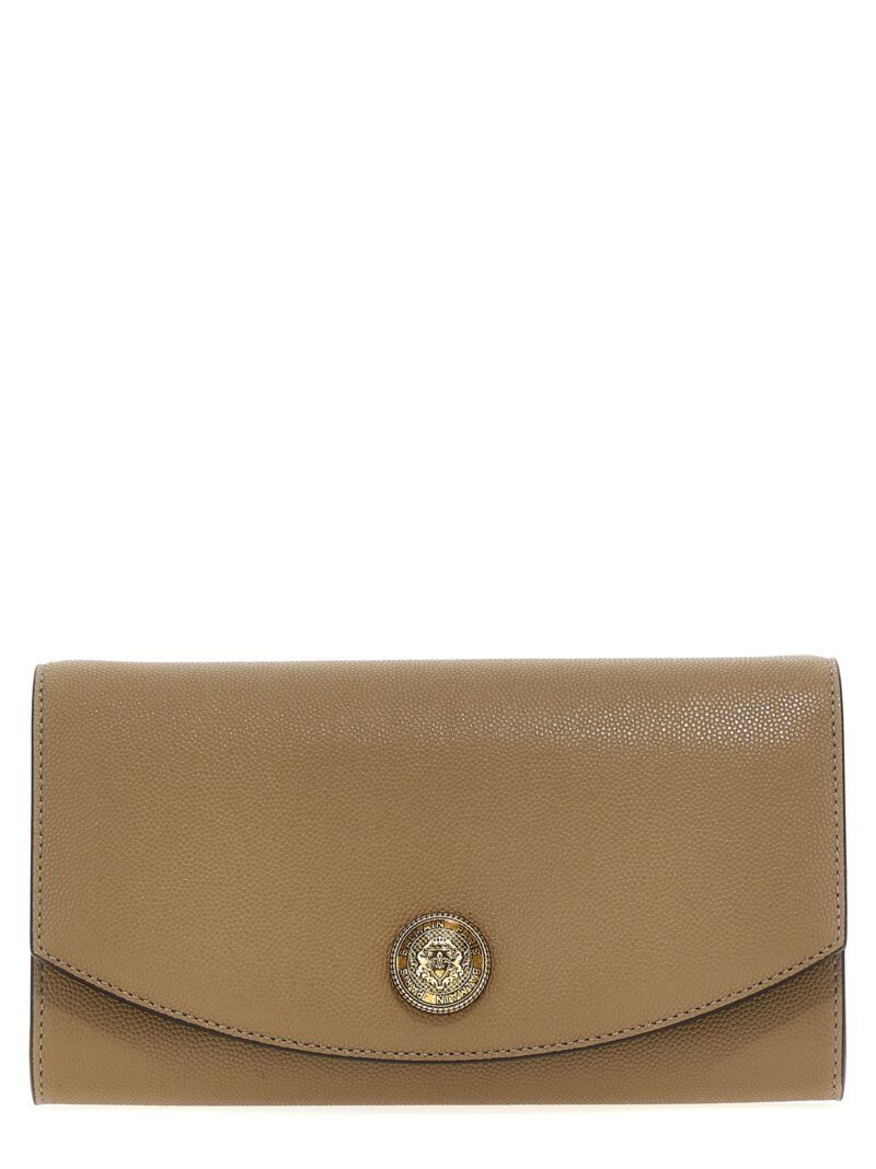 'Emblem' clutch BALMAIN Beige